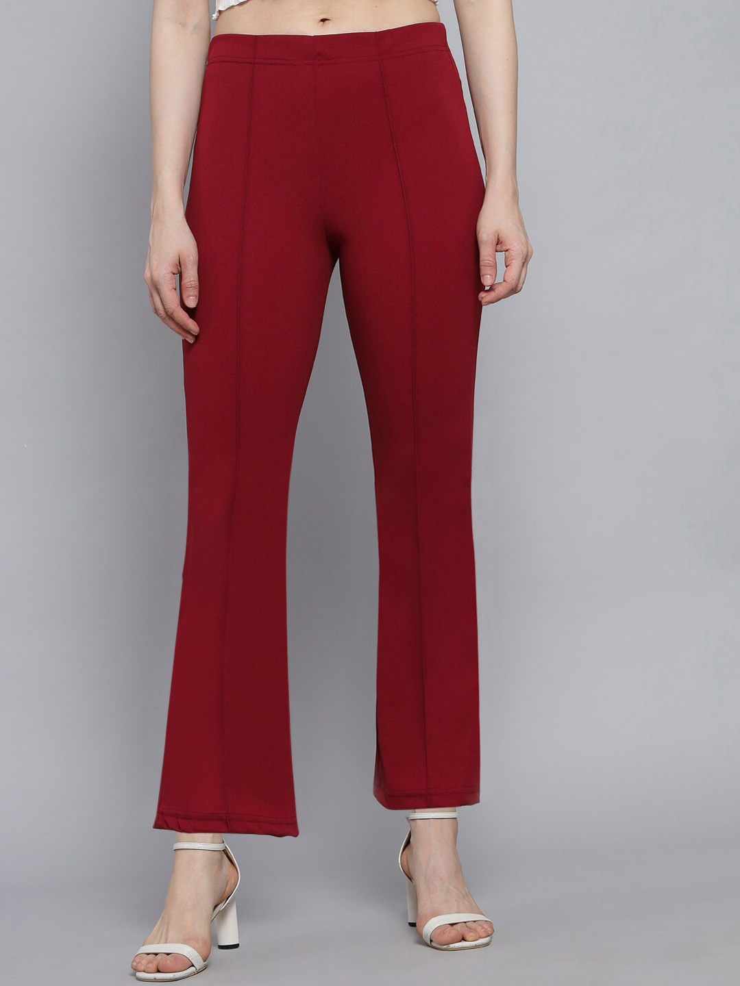 

Q-rious Women Maroon Regular Fit High-Rise Trousers