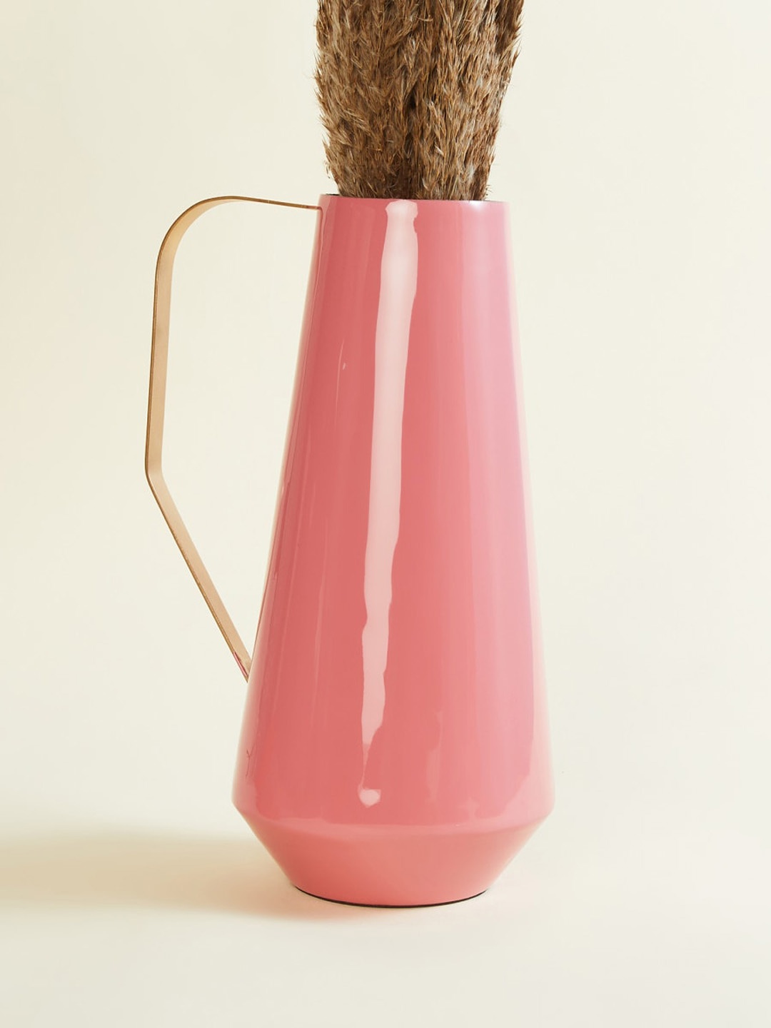 

Home Centre Pink Splendid Solid Vase with Handle
