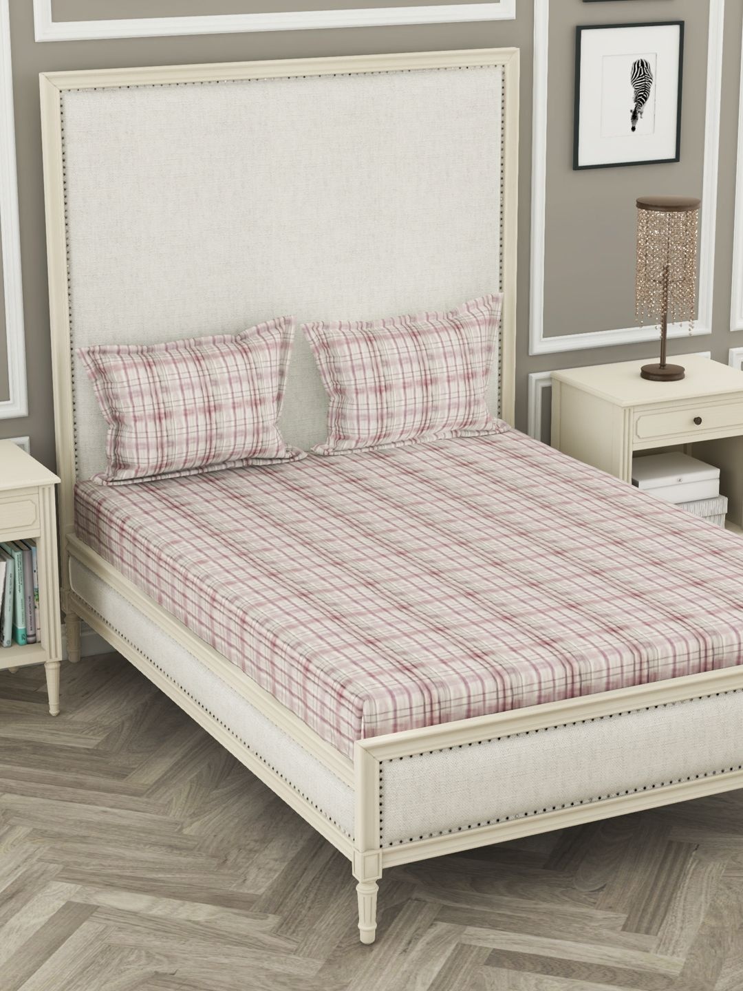 

BIANCA Grey Double bedsheet Bedsheets with pillow covers