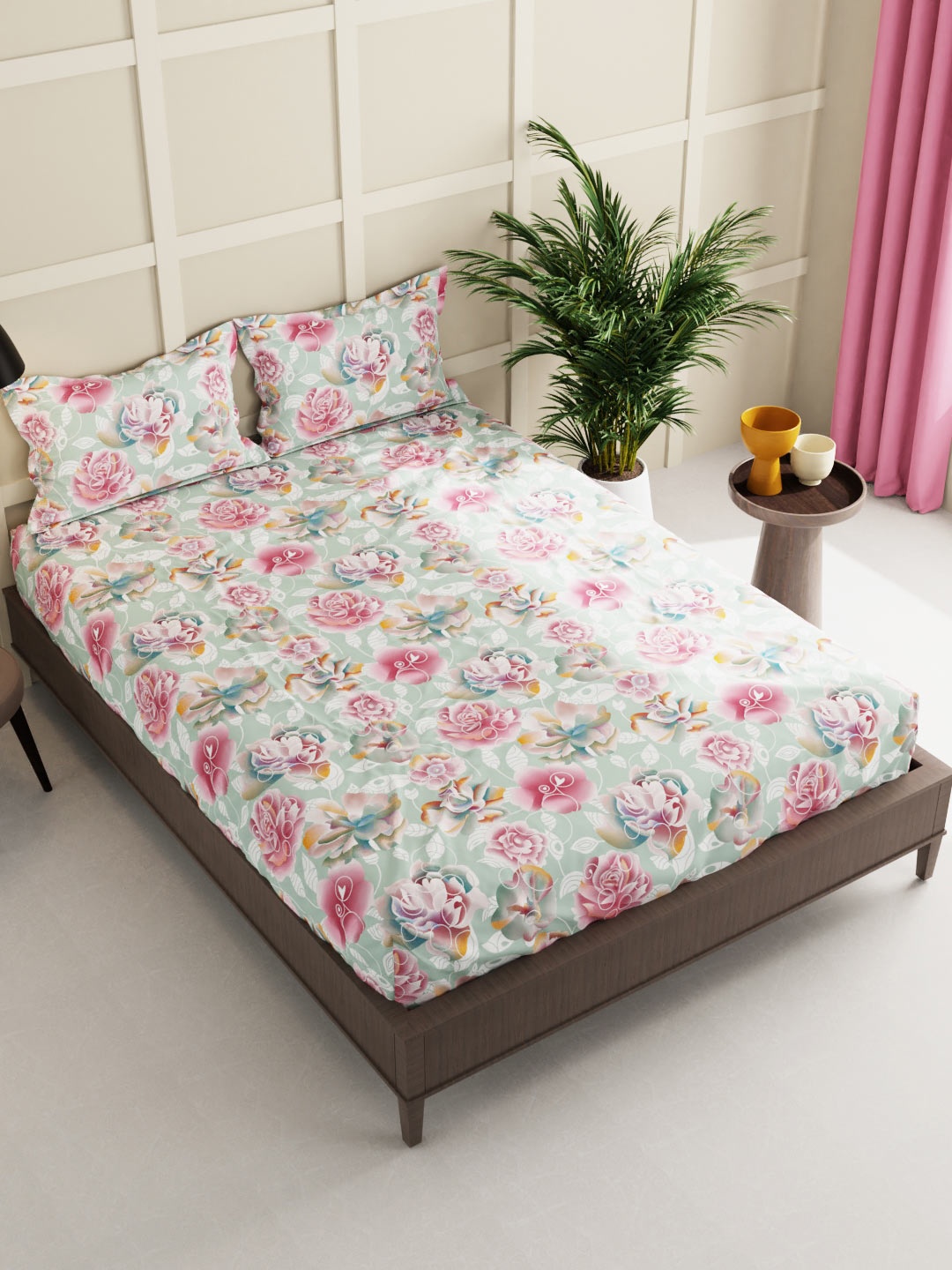 

KOPA Unisex Beige Bedsheets With 2 Pillow Covers -3pc Set