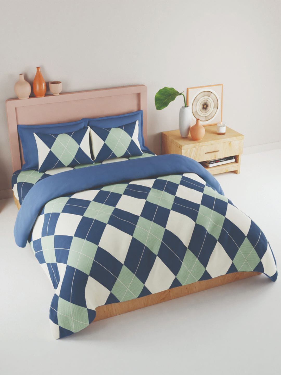 

BIANCA Unisex Blue King Bedsheets with 2 pillow cover