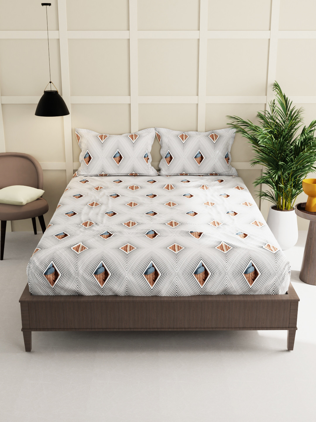 

BIANCA Unisex White GSM 110 Extra Smooth Micro Double Bedsheet With 2 Pillow Covers TC 160