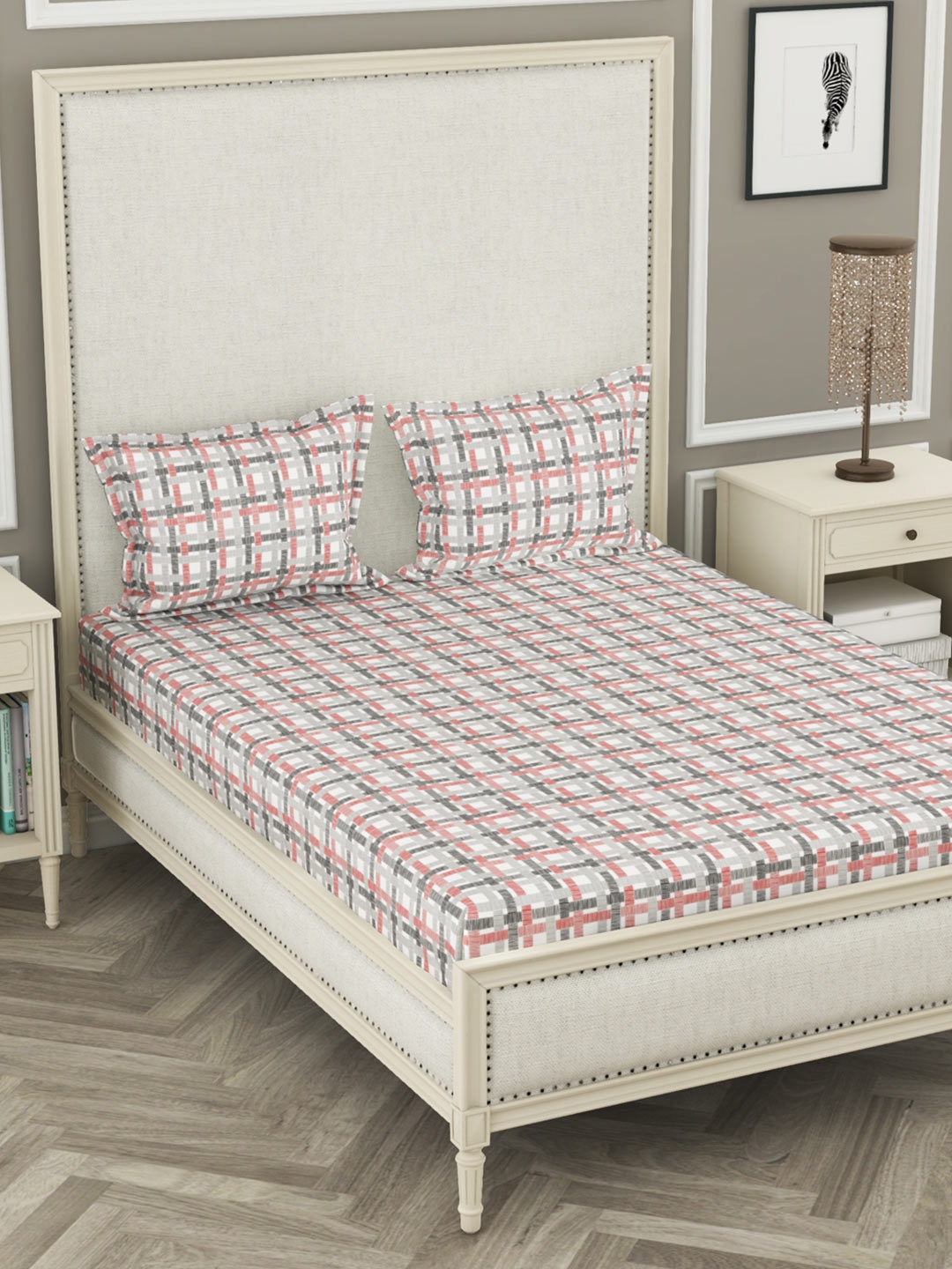 

BIANCA Unisex Red King Bedsheets with 2 pillow cover