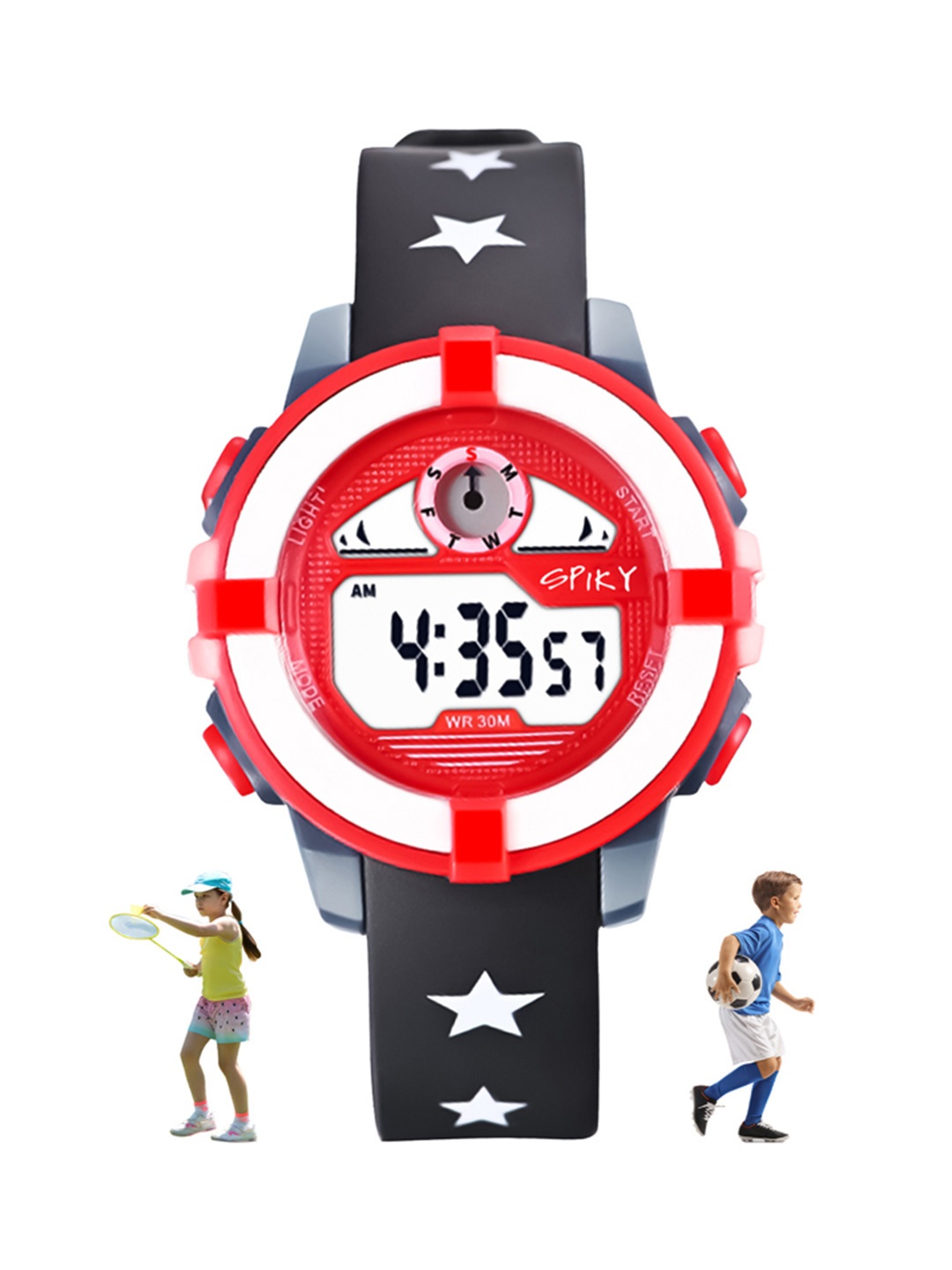 

Spiky Kids Black Printed Dial & Black Straps Digital Automatic Watch SPKEVA3_C2_BLK