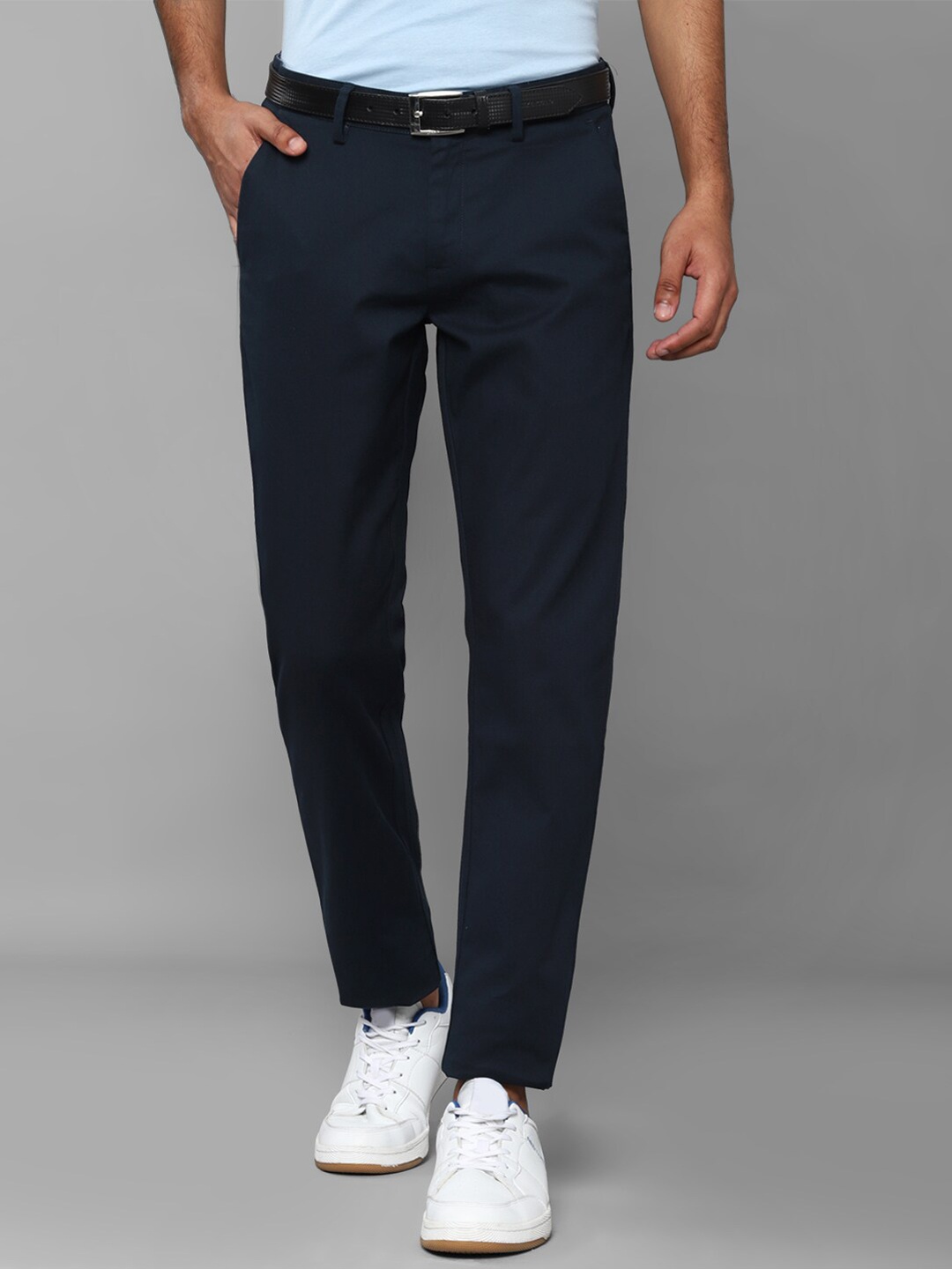 

Allen Solly Men Navy Blue Slim Fit Trousers