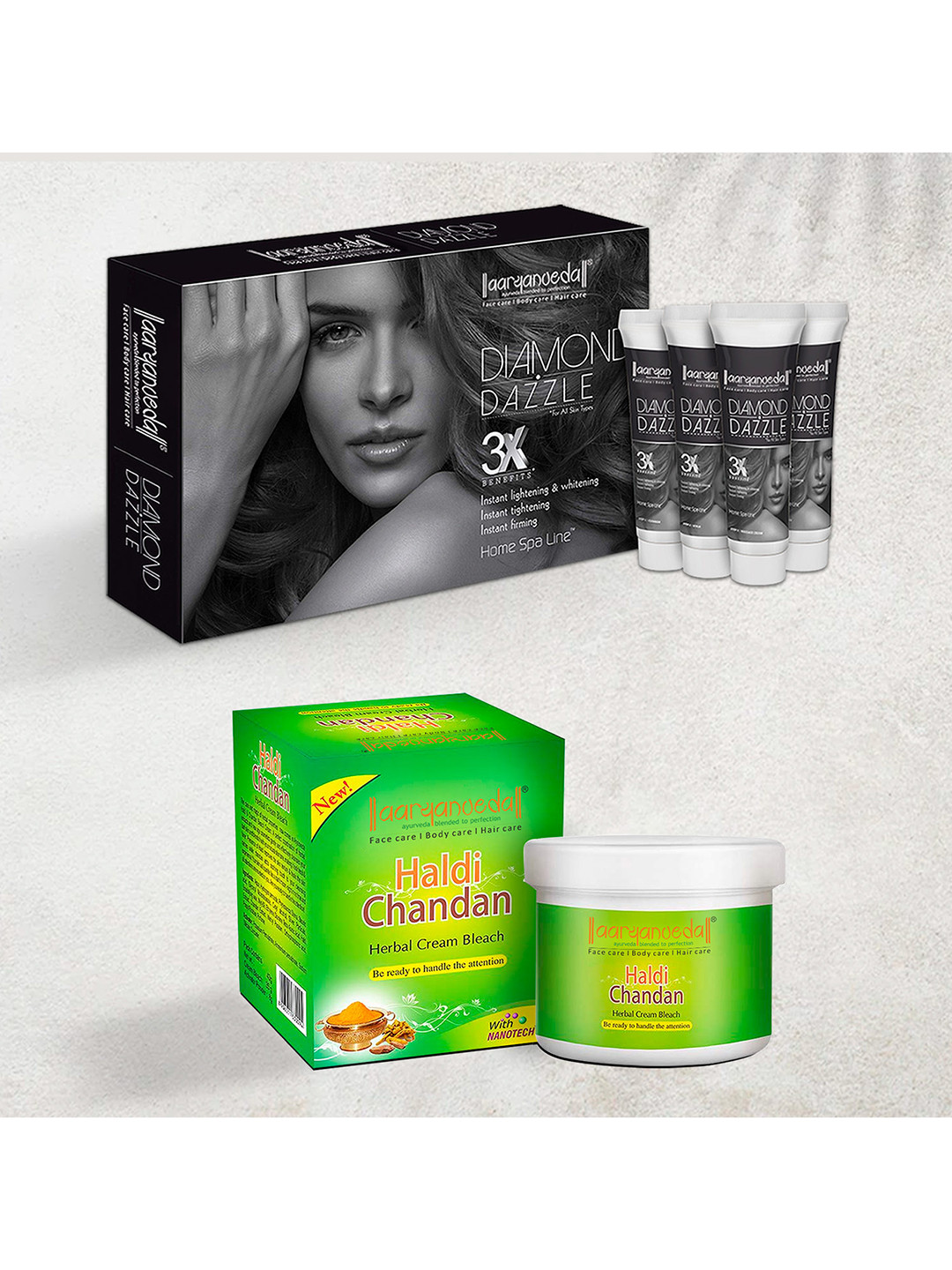

Aryanveda Haldi Chandan Bleach Cream with Diamond Facial Spa Kit, Na