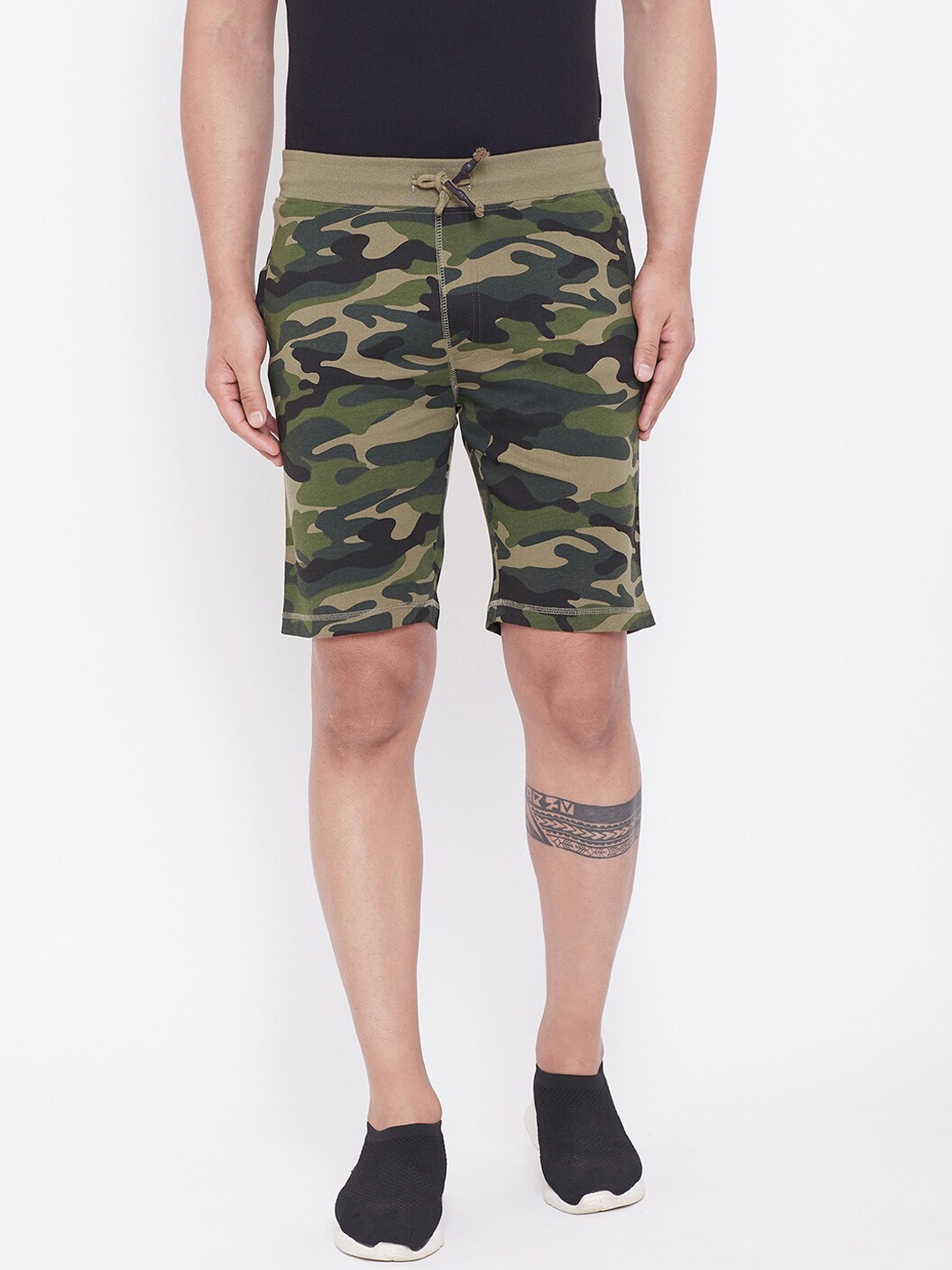 

HARBOR N BAY Men Green Camouflage Printed Training or Gym Shorts