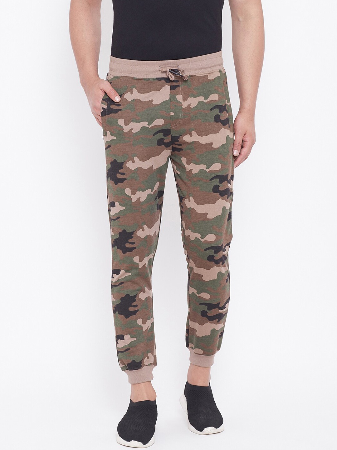 

HARBOR N BAY Men Brown Camouflage Printed Joggers