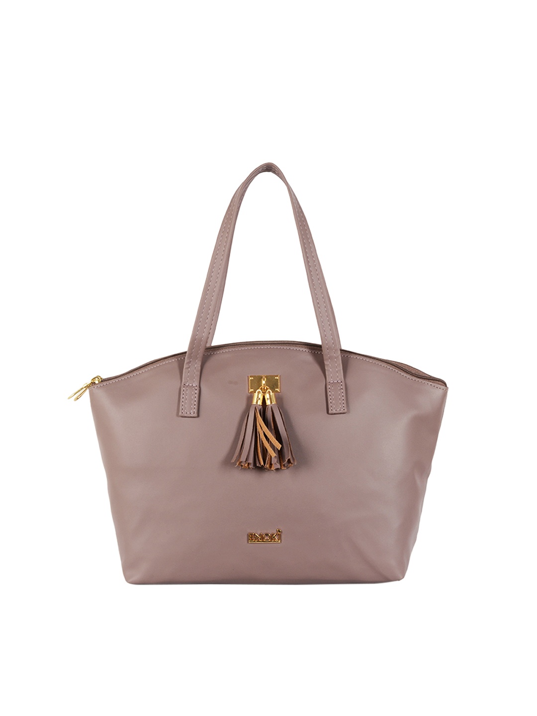 

ENOKI Purple Structured Shoulder Bag with Tasselled