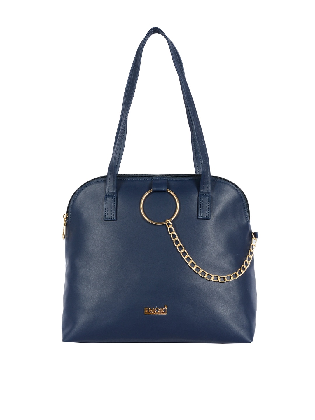 

ENOKI Blue Structured Shoulder Bag, Navy blue