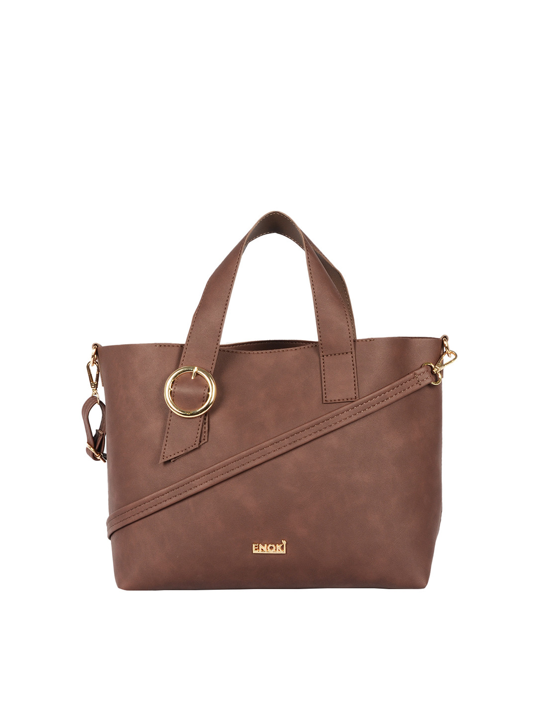 

ENOKI Women Brown Structured Handheld Bag