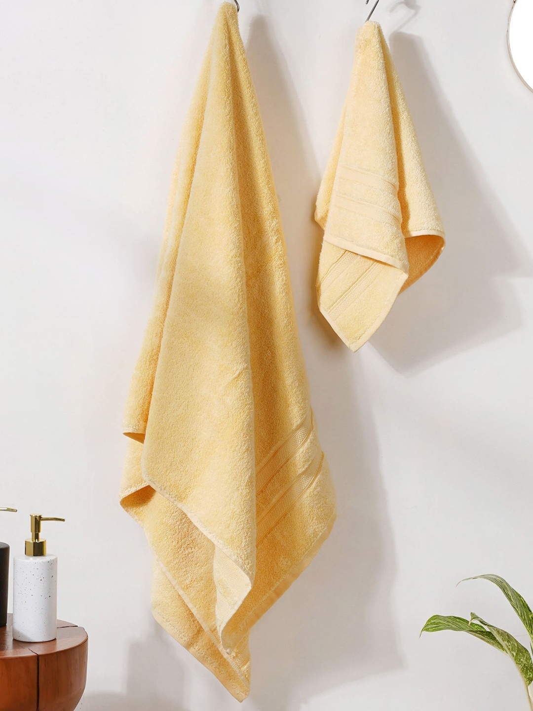

Nestasia 2Pcs Yellow Solid 600 GSM Organic Cotton Towel Set