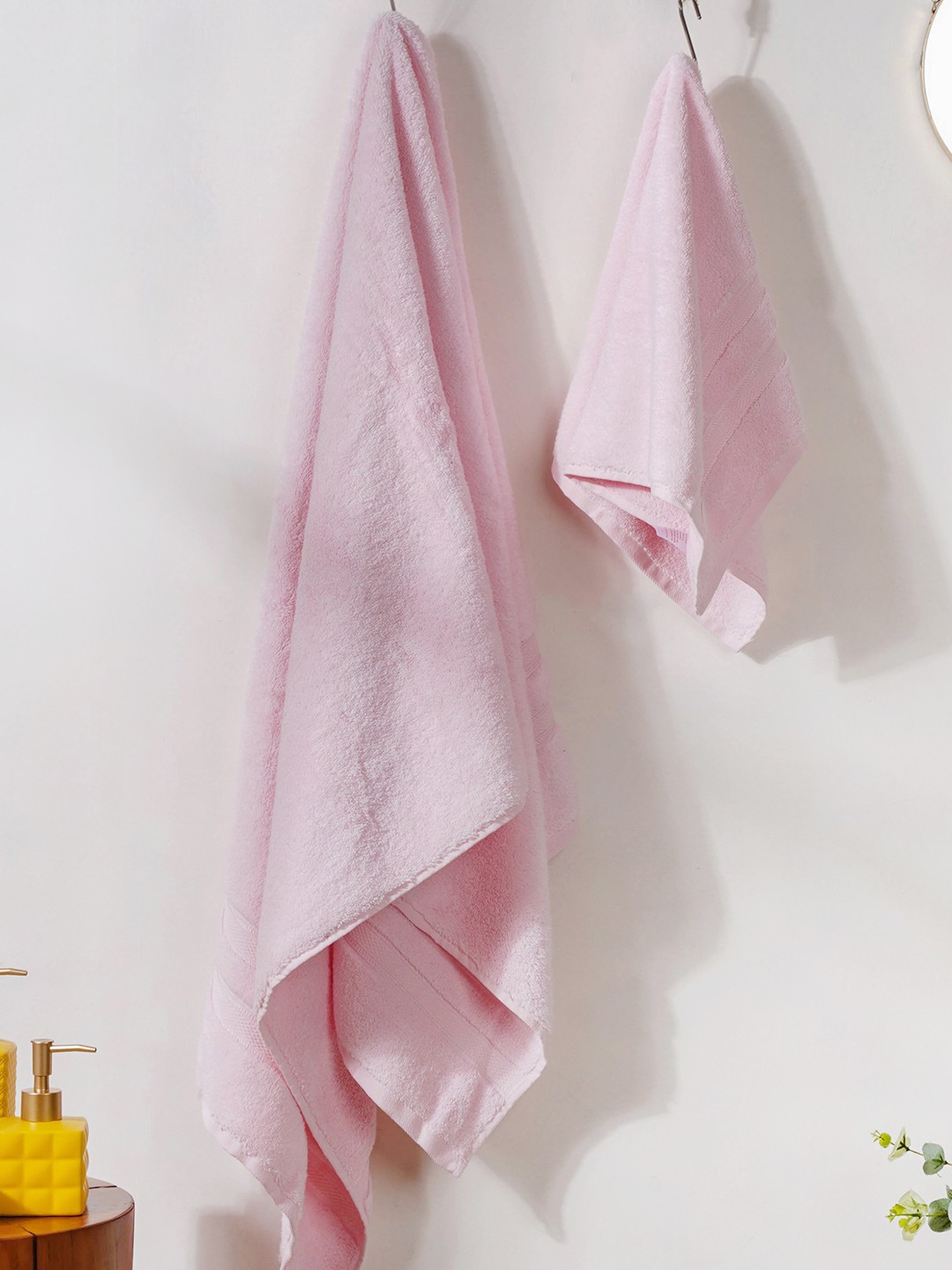 

Nestasia 2Pcs Pink Solid 600 GSM Pure Cotton Towel Set