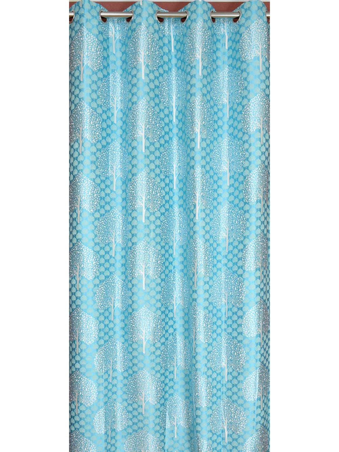 

Slushy Mushy Adults Blue & White Set of 2 Leaf Printed Door Curtain
