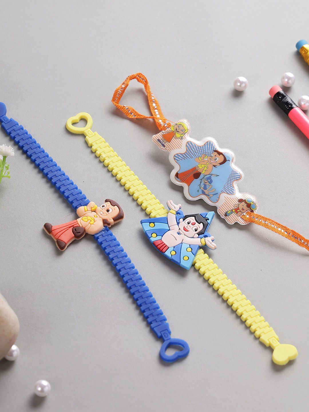 

Aapno Rajasthan Set Of 3 Chota Bheem Rakhi, Blue