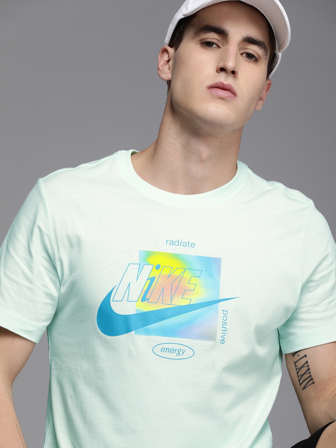 

Nike Men Sea Green Brand Logo NSW SI HBR Printed T-shirt