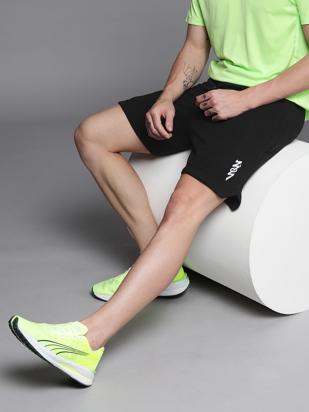 

Nike Men Black Embroidered French Terry Zion Sports Shorts