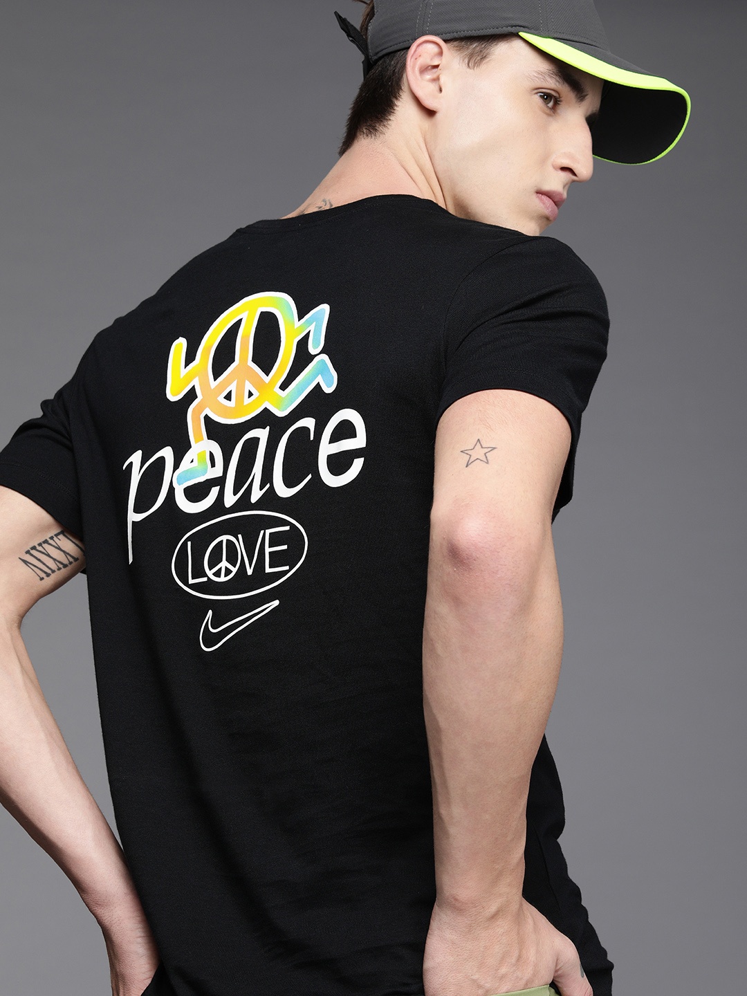 

Nike Men Black Typography Printed T-shirt