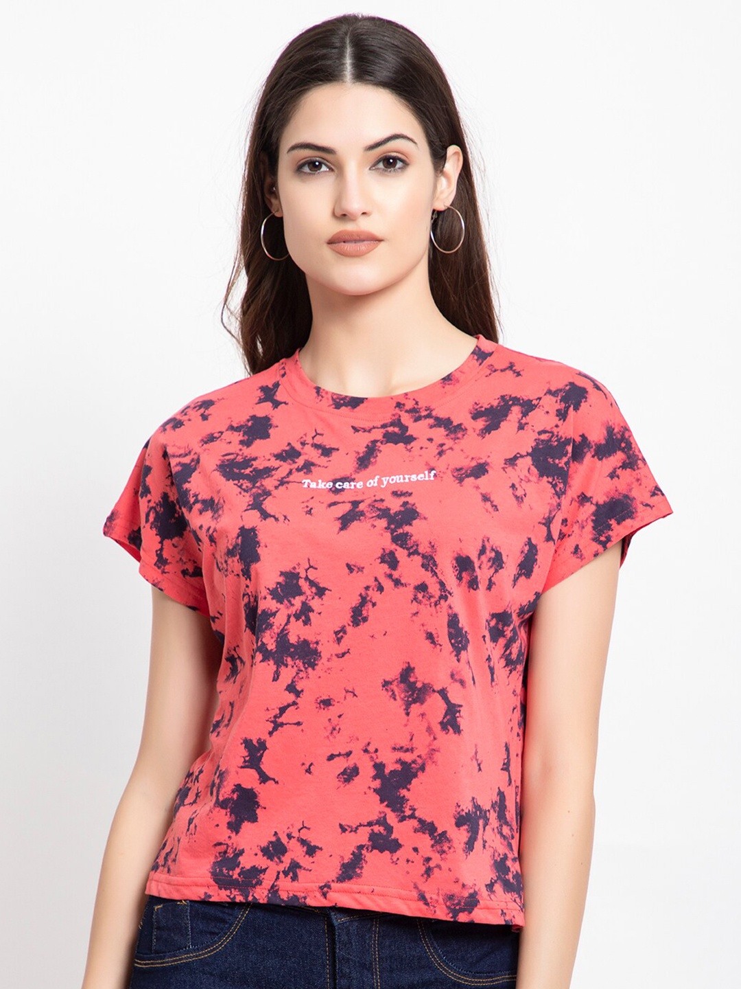 

FEMEA Women Rose Printed Extended Sleeves T-shirt