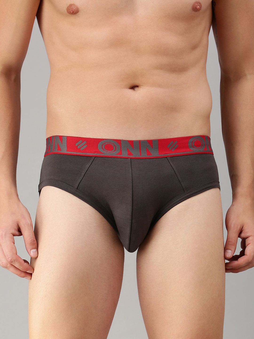 

ONN Men Pack Of 2 Grey Solid Deo-Soft Basic Briefs