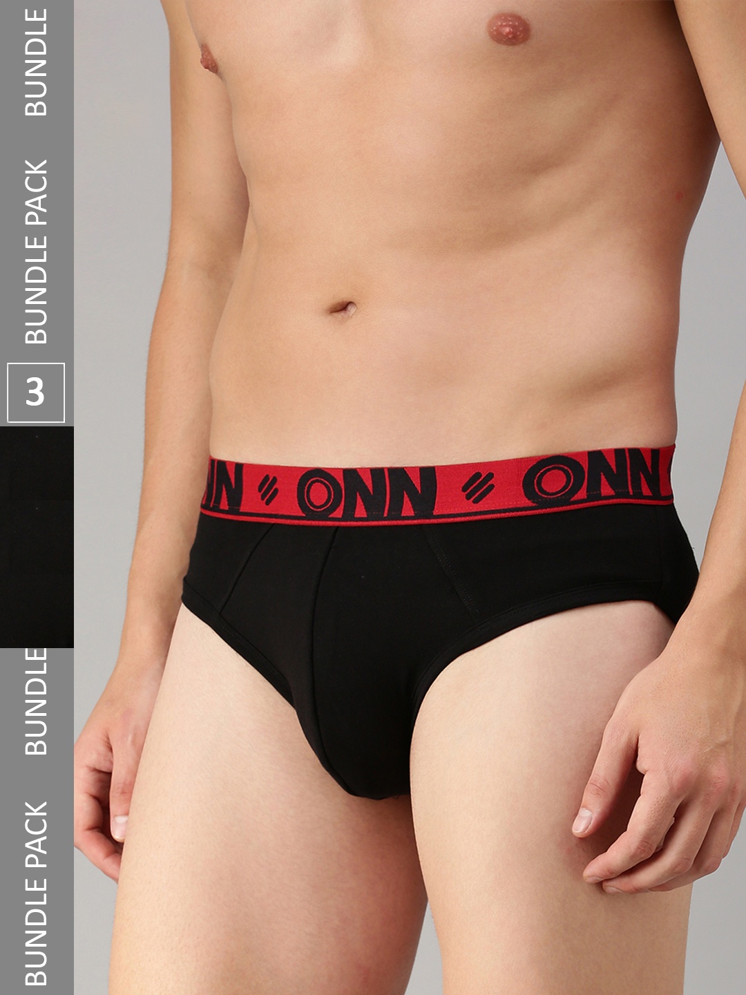 

ONN Men Pack of 3 Ultra Soft Briefs, Black