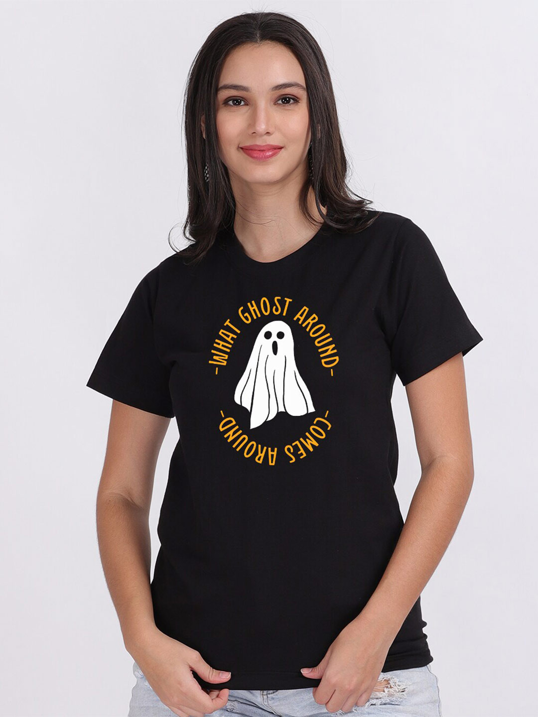

Mad Over Print Women Black Ghost Around Comes Around T-shirt