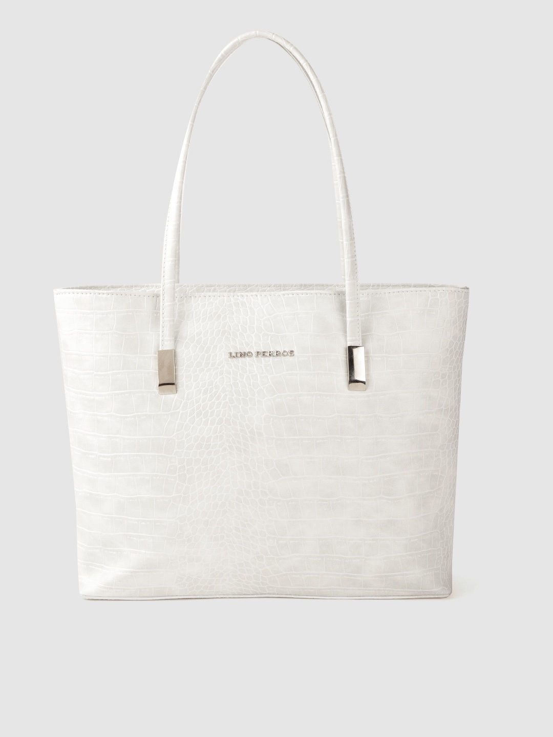 

Lino Perros Off White Croc Textured Structured Laptop Bag