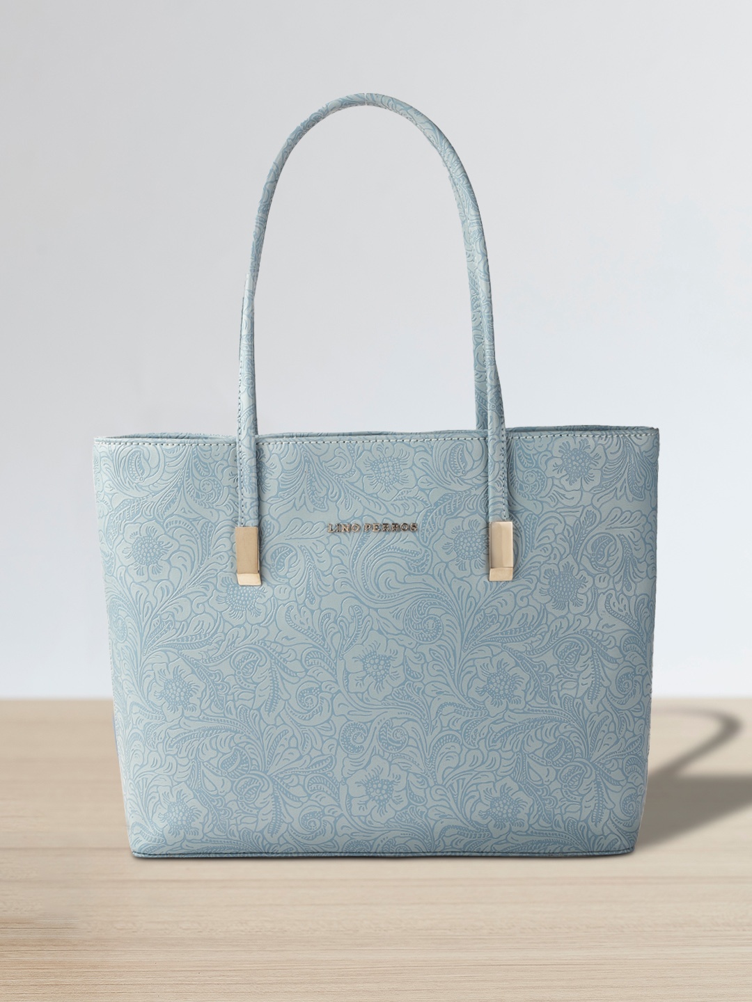 

Lino Perros Blue Floral Textured PU Structured Laptop Bag