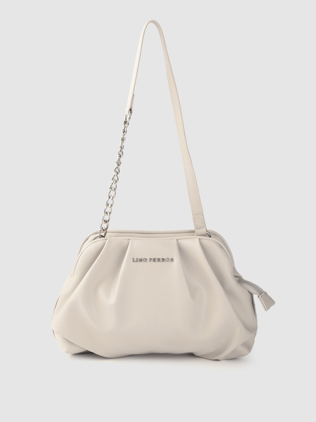 

Lino Perros Off White PU Structured Shoulder Bag