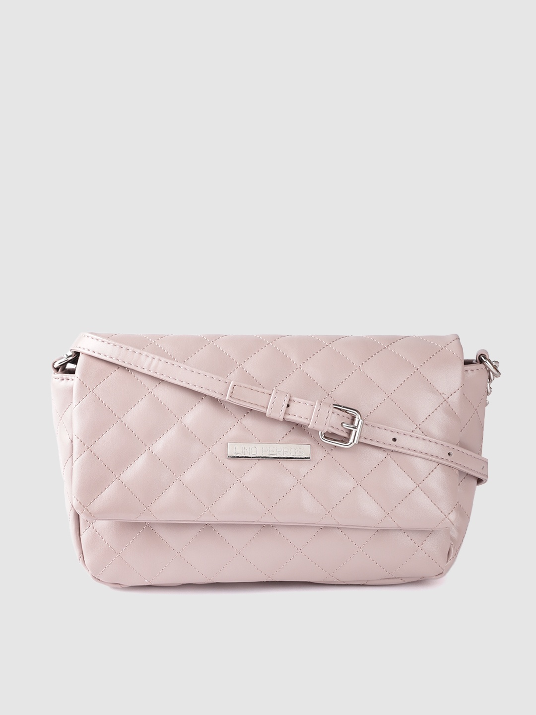 

Lino Perros Women Dusty Pink Solid Structured Quilted Sling Bag, Rose