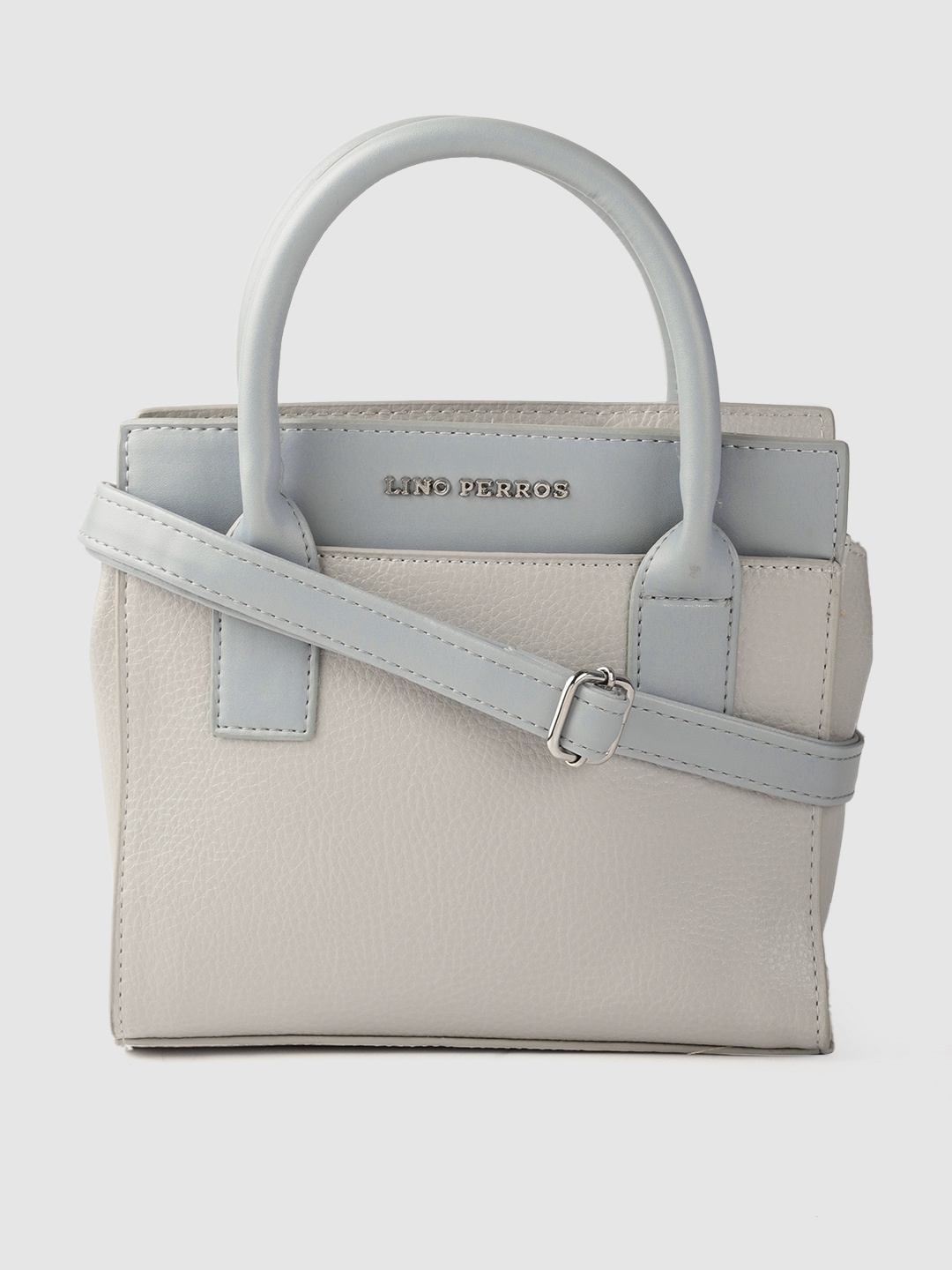

Lino Perros Beige Colourblocked PU Structured Handheld Bag
