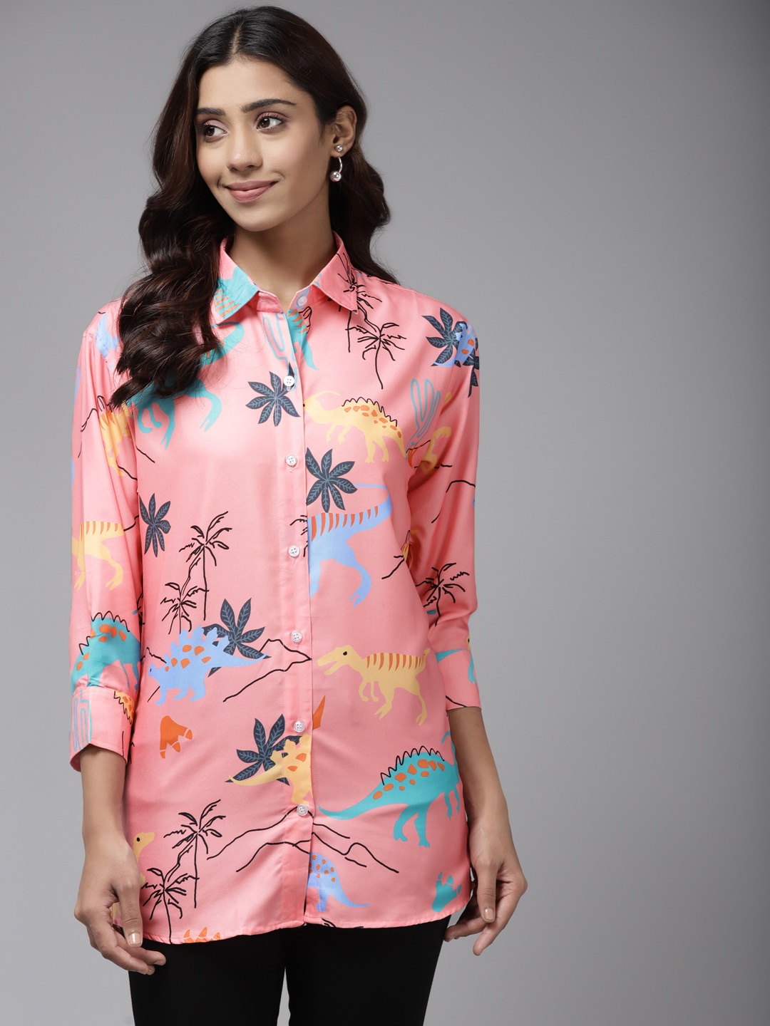 

Aarika Women Pink Printed Casual Shirt