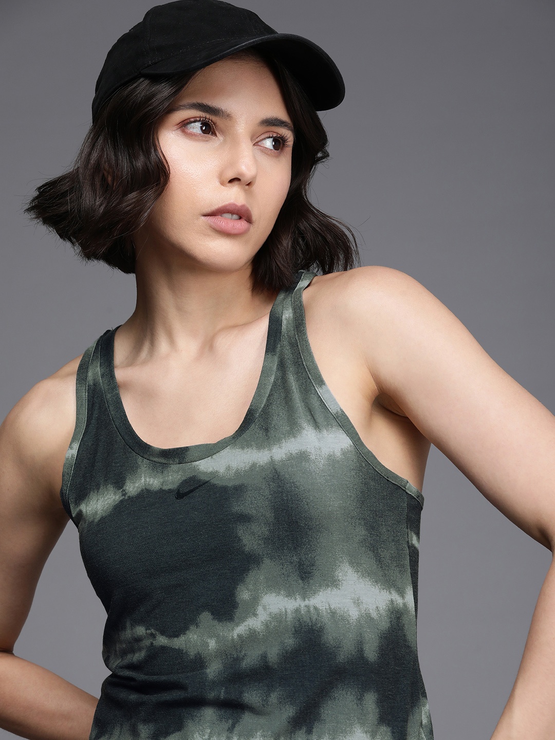 

Nike Black & Grey Dri-FIT One Luxe Tie and Dye Training Tank Top