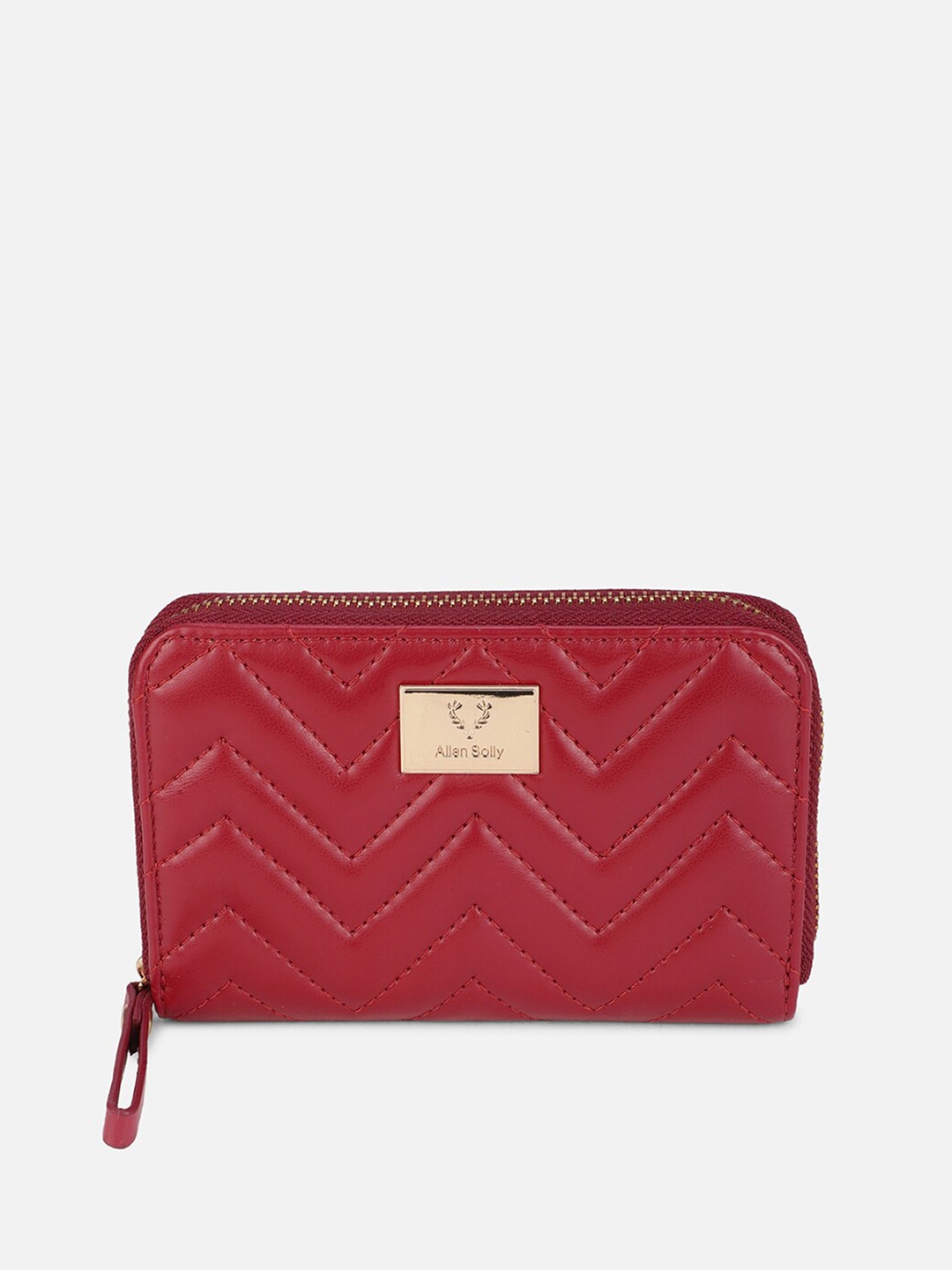 

Allen Solly Women Maroon Textured PU Wallets