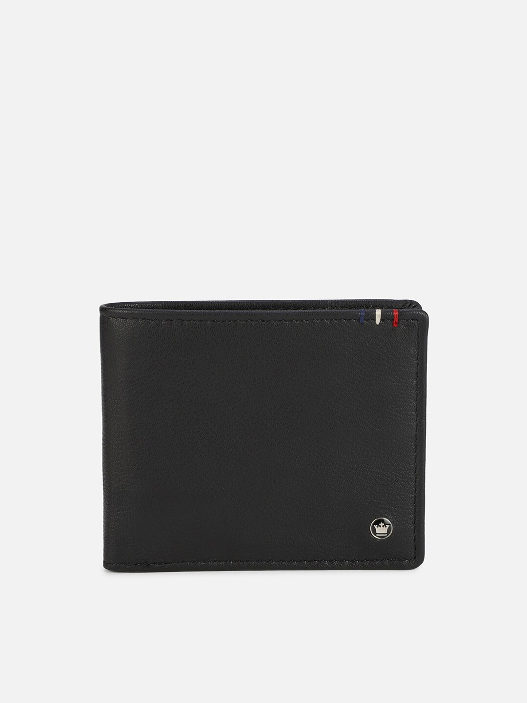 

Louis Philippe Men Black Leather Two Fold Wallet