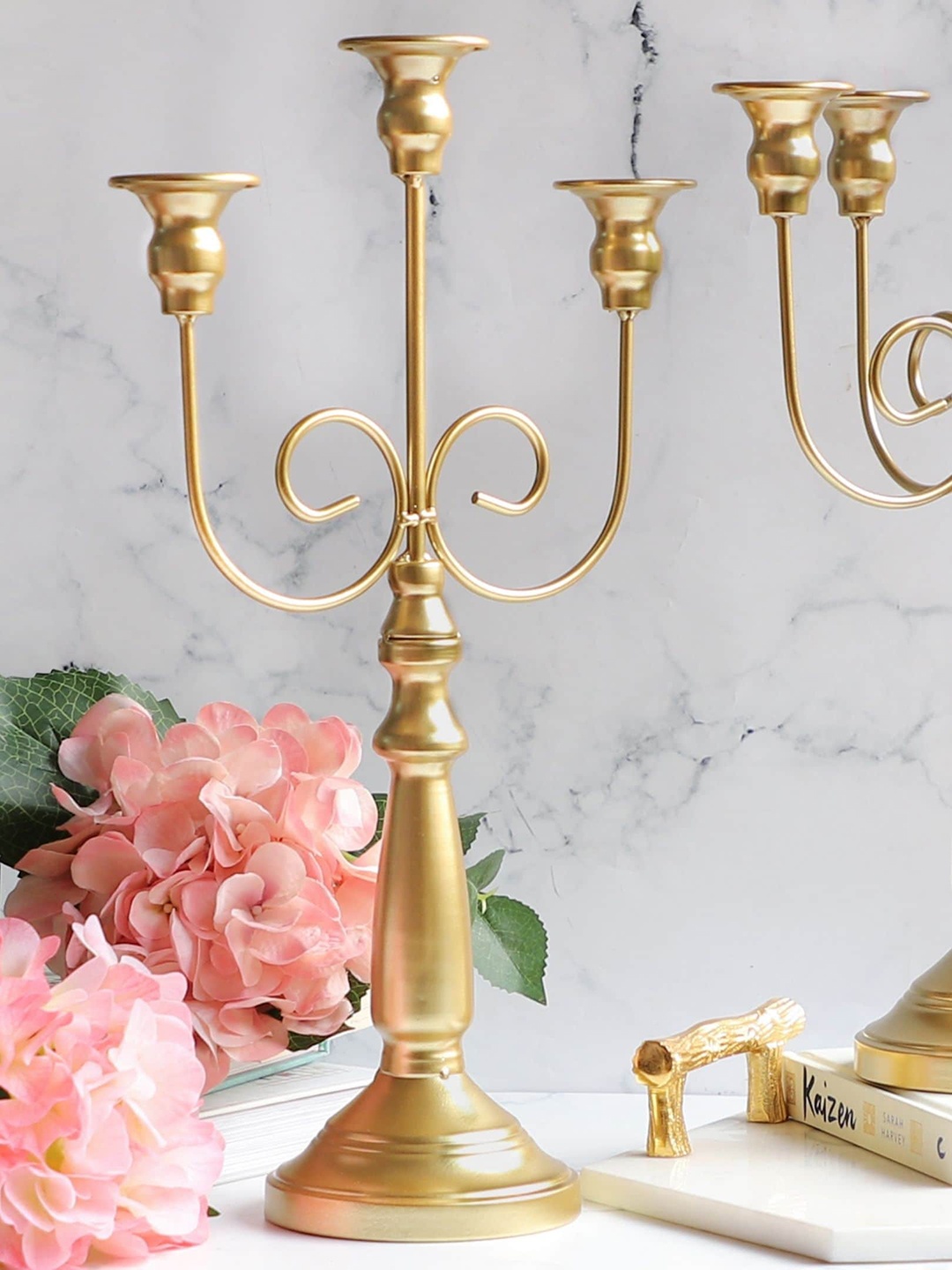 

Nestasia Gold 3-armed Metal Candle Stand