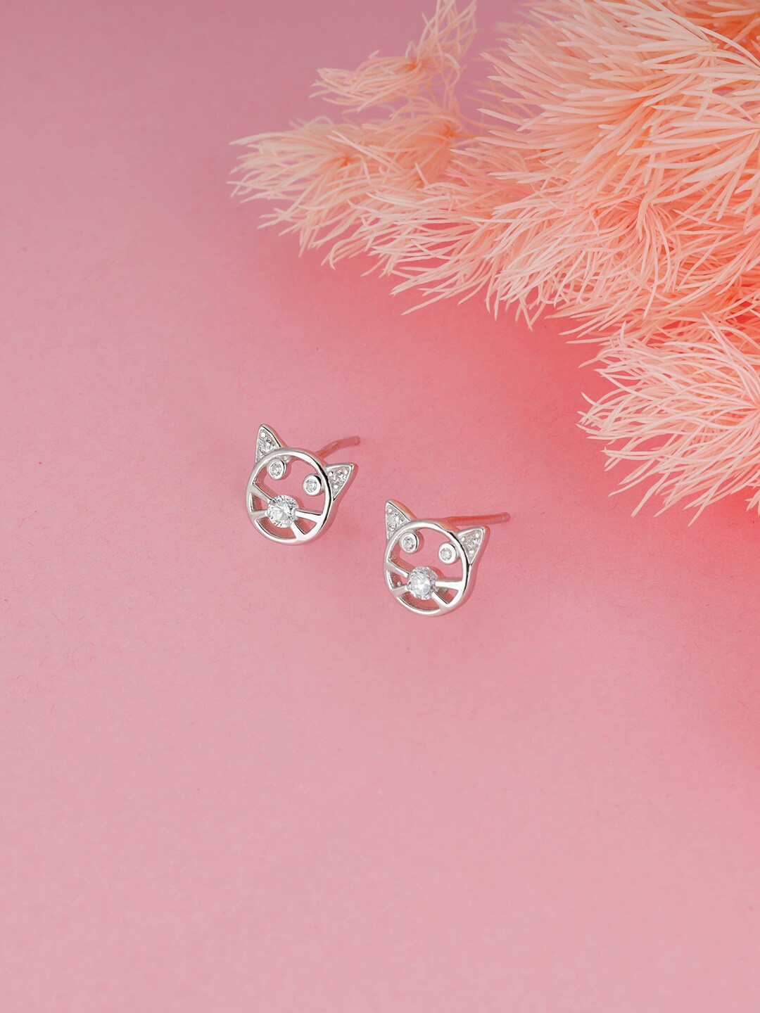 

GIVA Silver-Toned Contemporary Studs Earrings
