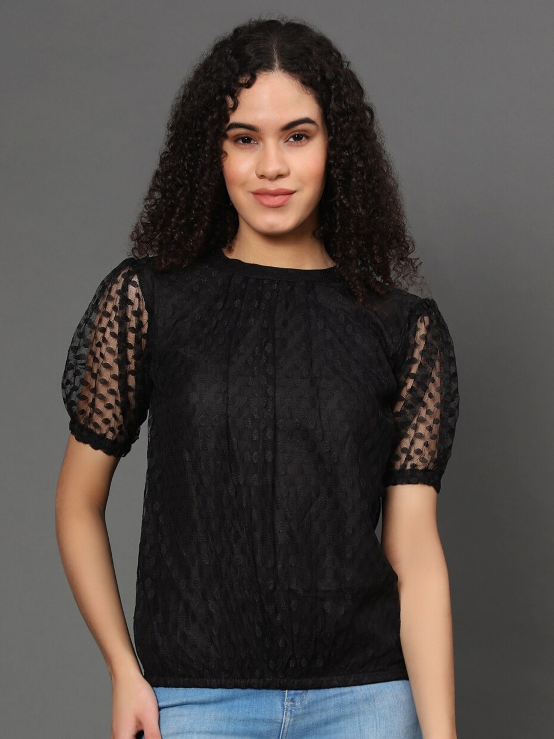 

WESTHOOD Black Net Top