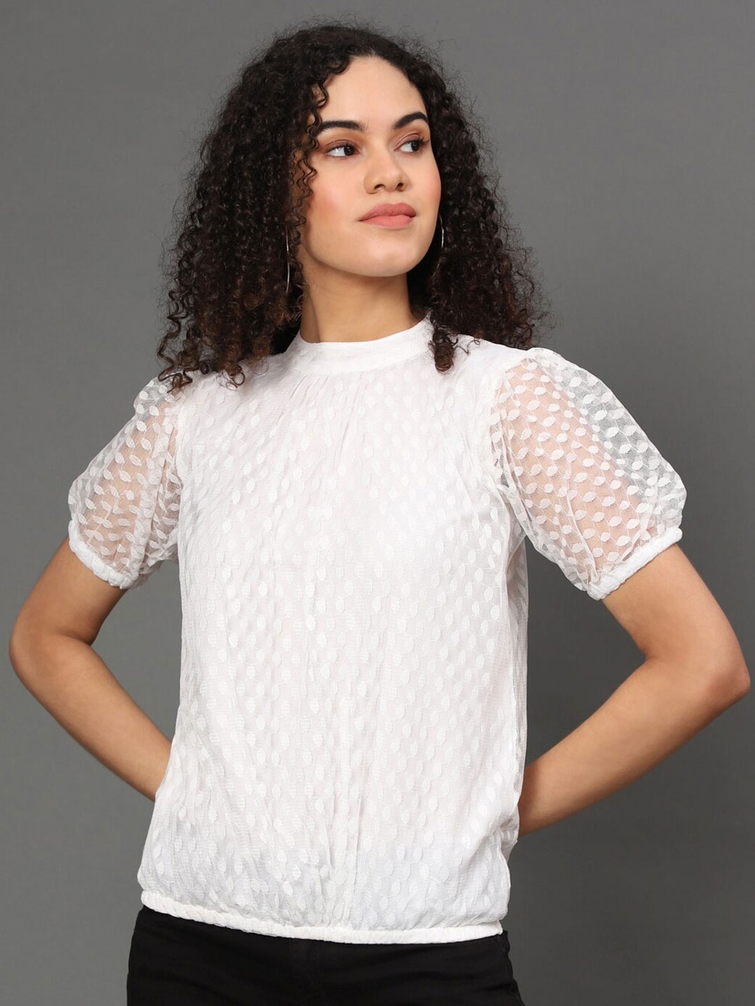 

WESTHOOD White Net Top