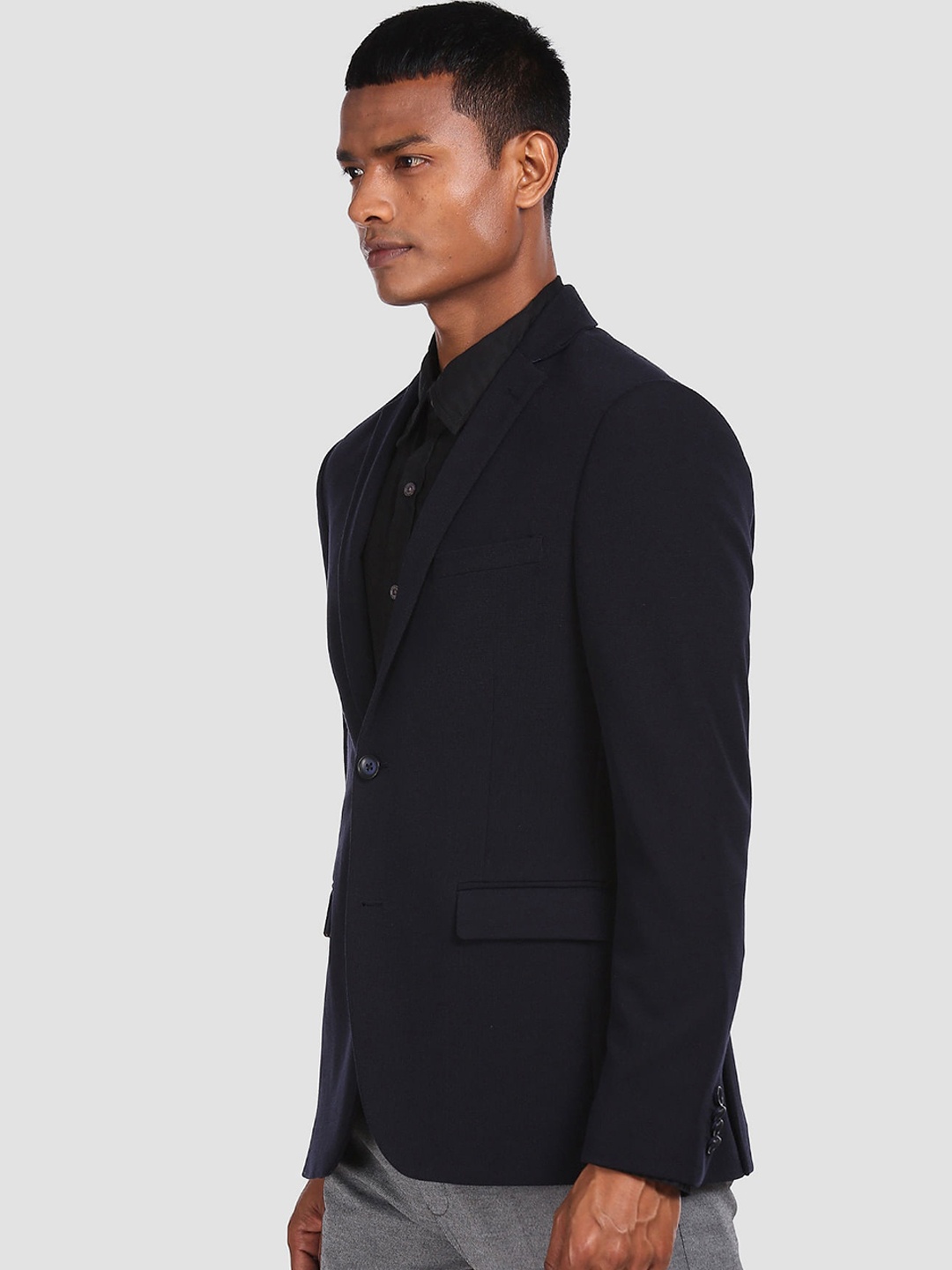 

U.S. Polo Assn. Men Blue Solid Slim-Fit Single-Breasted Blazers