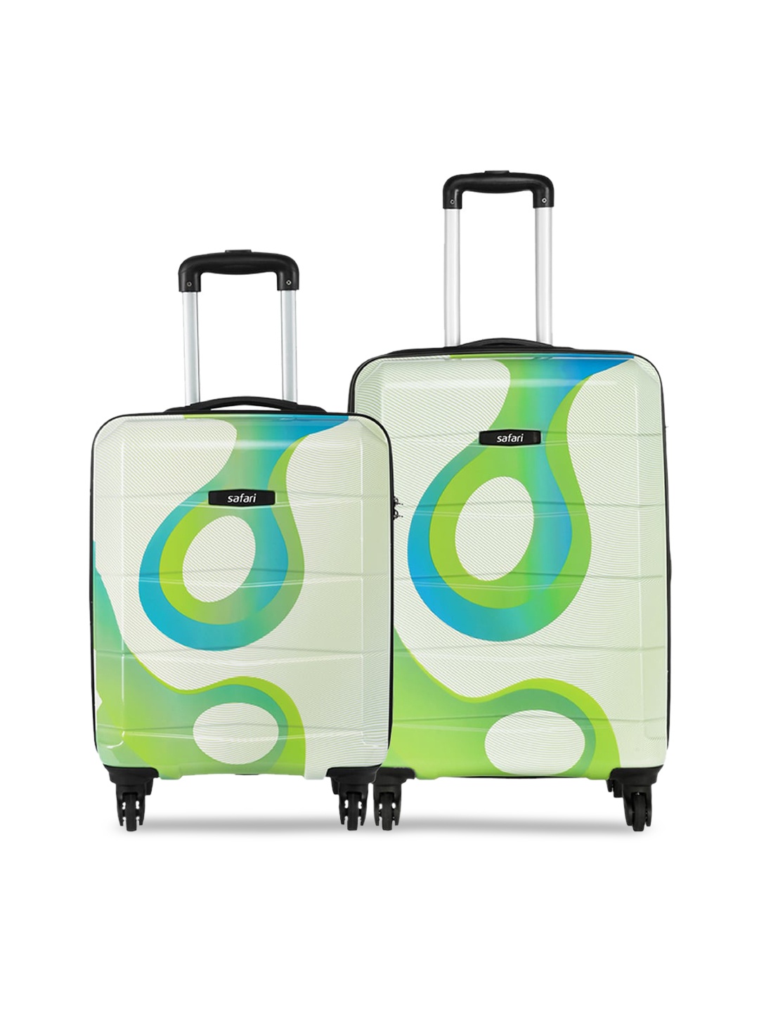 

Safari Tiffany Set of 2 Printed Poly Carbonate Small & Medium Hard Trolley Bag, White