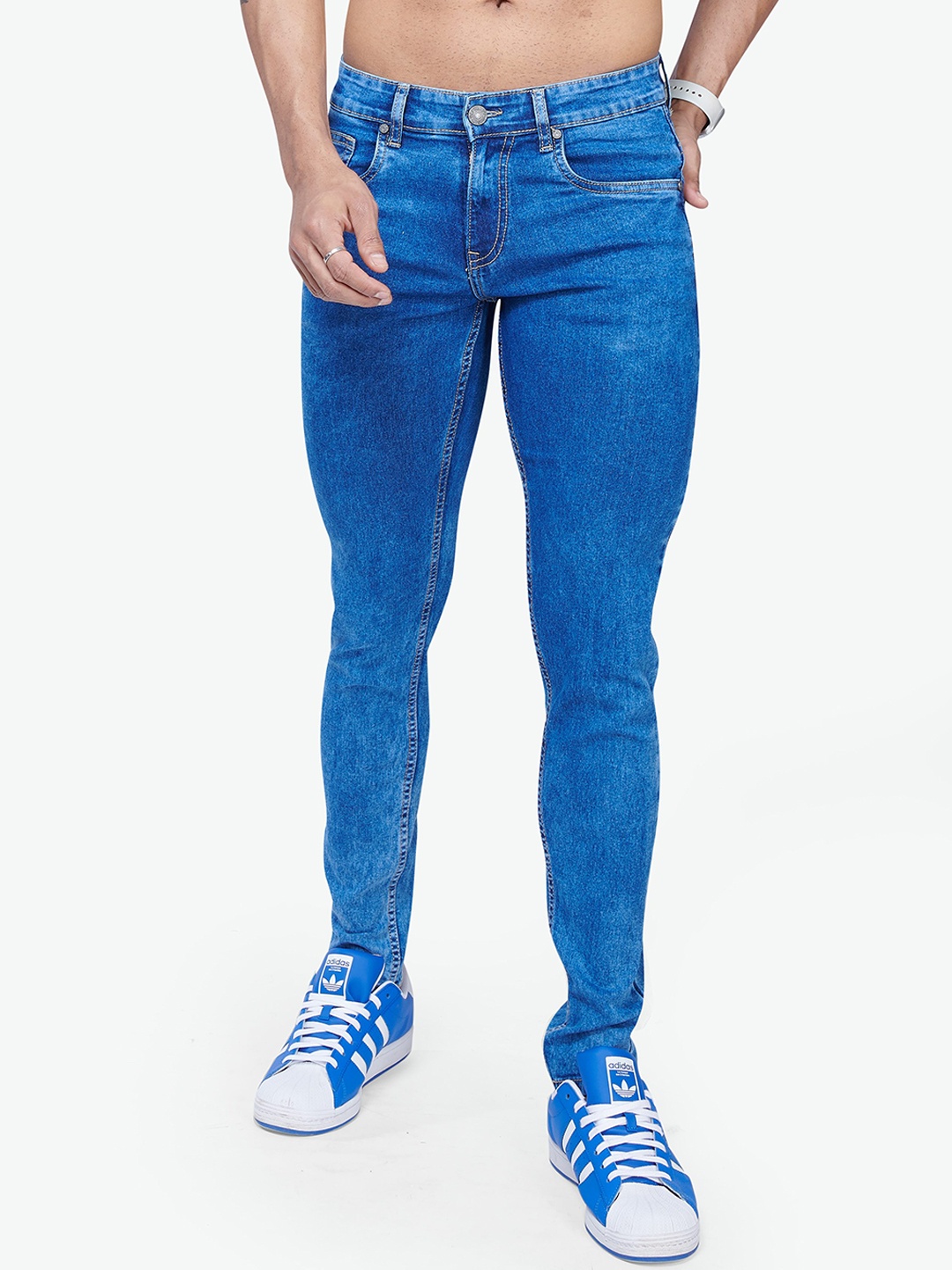 

VASTRADO Men Blue Slim Fit Low Distress Stretchable Jeans