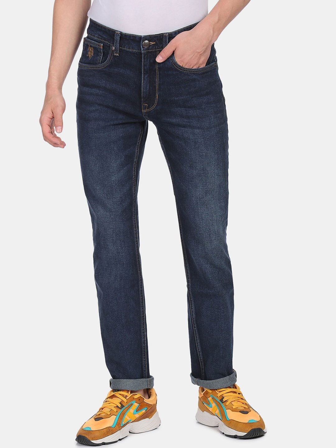 

U S Polo Assn Denim Co Men Blue Straight Fit Light Fade Jeans
