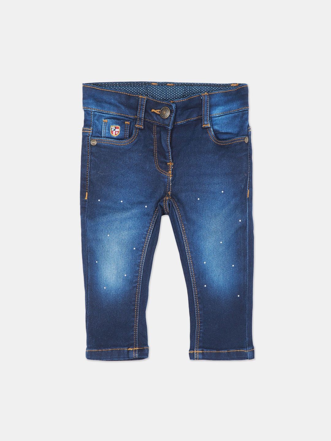 

U S Polo Assn Girls Blue Slim Fit Low Distress Light Fade Jeans