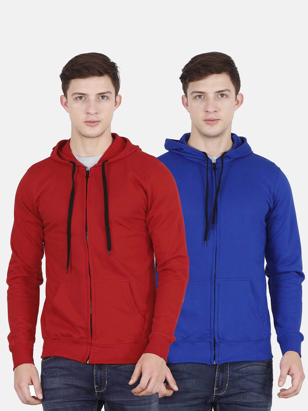 

Fleximaa Men Blue Hooded Sweatshirt