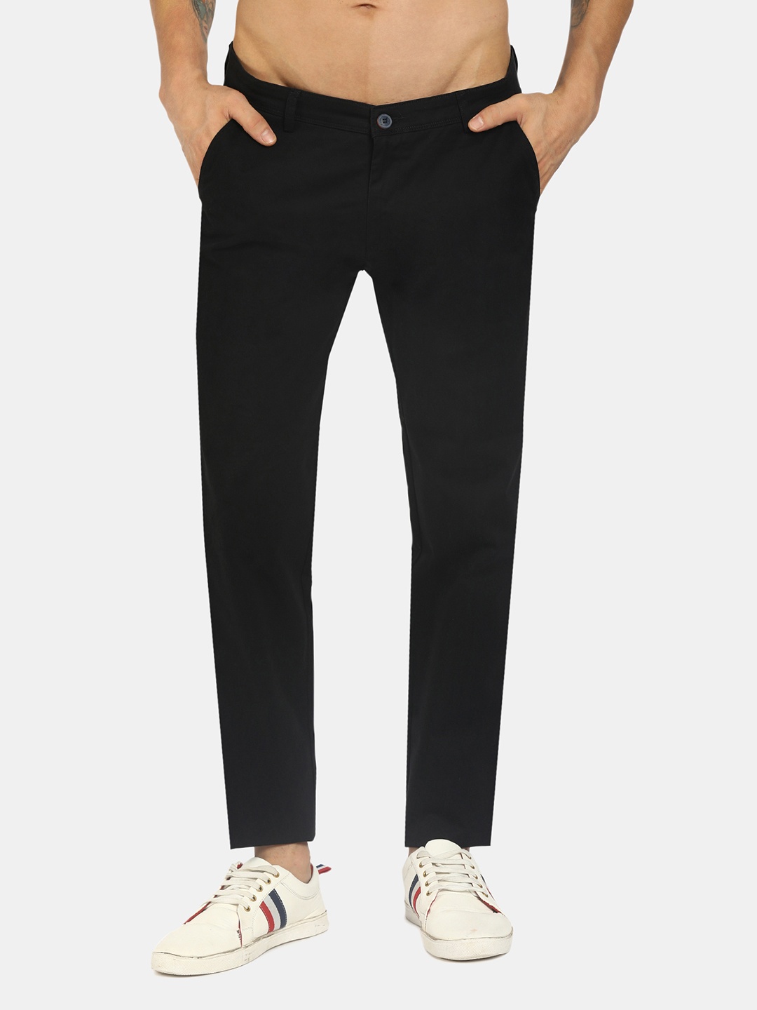 

V-Mart Men Black Solid Classic Slim Fit Trousers