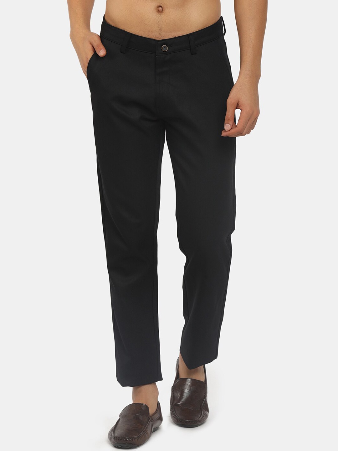 

V-Mart Men Black Classic Slim Fit Chinos Trousers