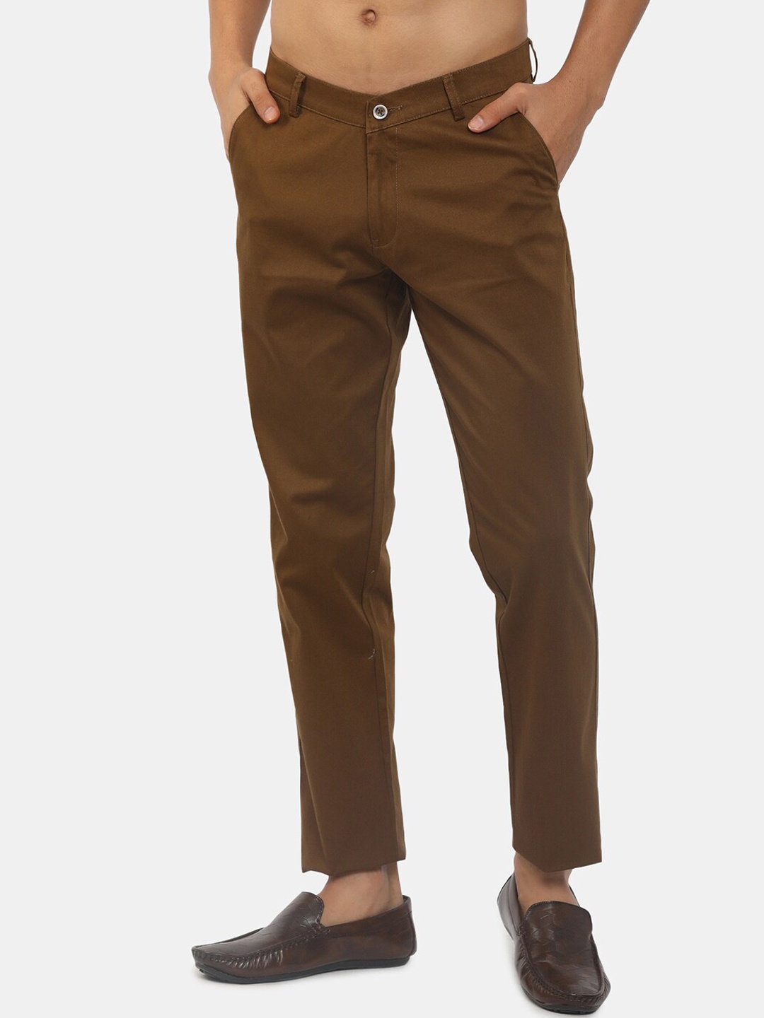 

V-Mart Men Brown Classic Slim Fit Chinos Trousers
