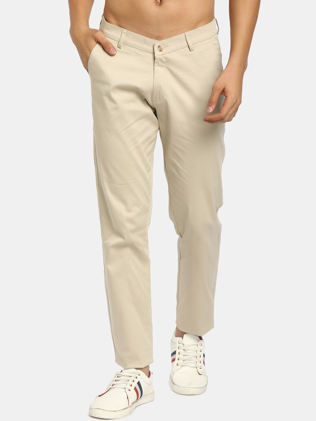 

V-Mart Men Beige Classic Slim Fit Chinos Trousers