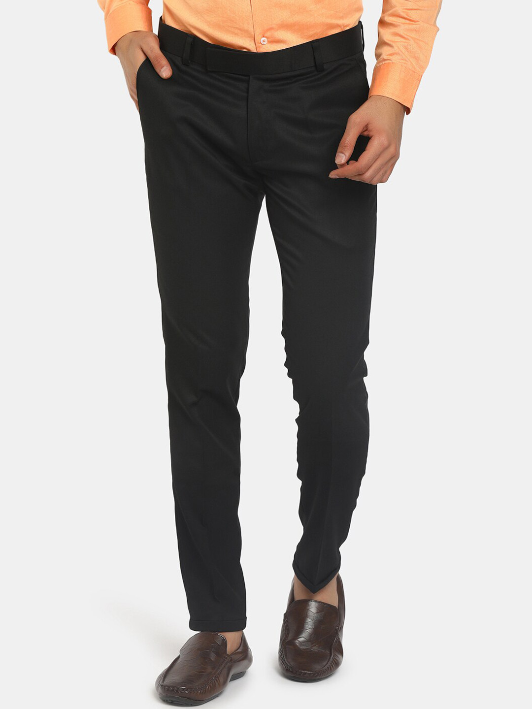 

J White by Vmart Men Black Solid Classic Trousers